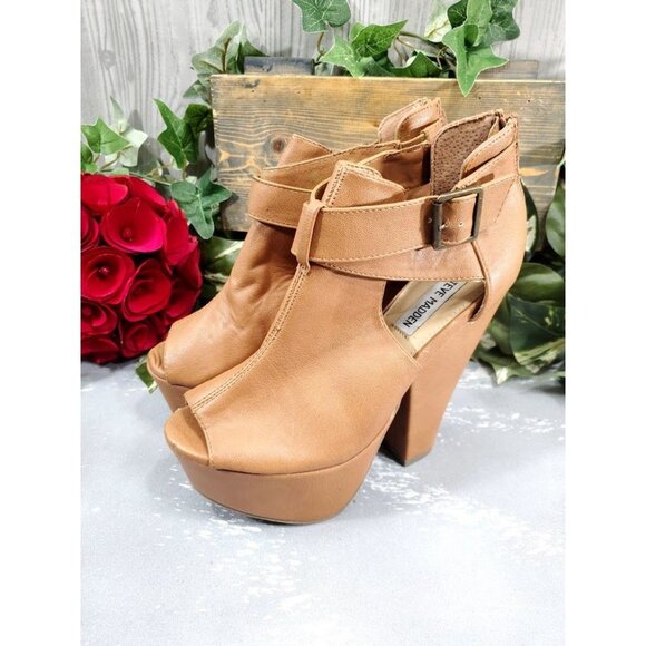 Steve Madden Chunky Platform Sandal Heel Open Toe Y2K Retro Party - Picture 3 of 8